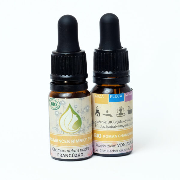 Organický RUMANČEK rímsky, esenciálny olej 3% v jojobe, 10ml, VONIAVA